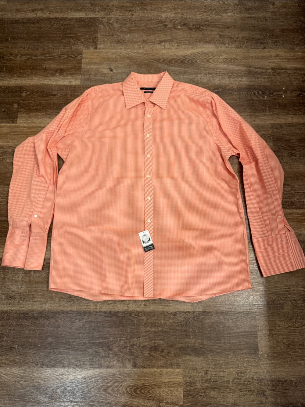 Sean John Coral Micro-Check Dress Shirt
